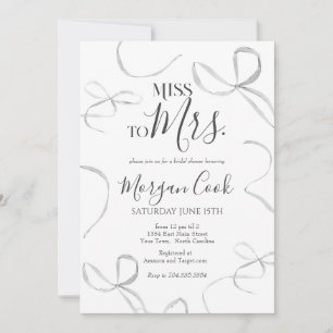 Invitación de Despedida de Soltera con lazo negro,