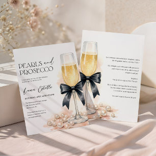 Invitación de Despedida de Soltera con Lazo Negro