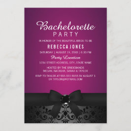 Invitación de despedida de soltera con lazo negro 