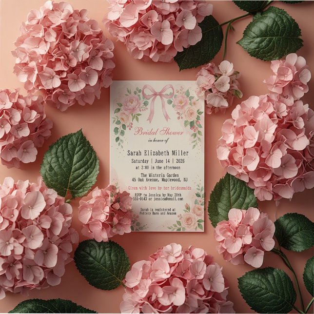 Invitación de Despedida de Soltera con Lazo Rosa S (Subido por el creador)