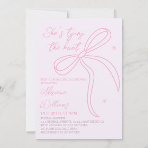 Invitación de Despedida de Soltera con Lazo Rosa S