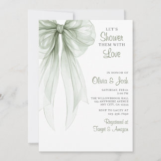 Invitación de Despedida de Soltera con Lazo Verde 