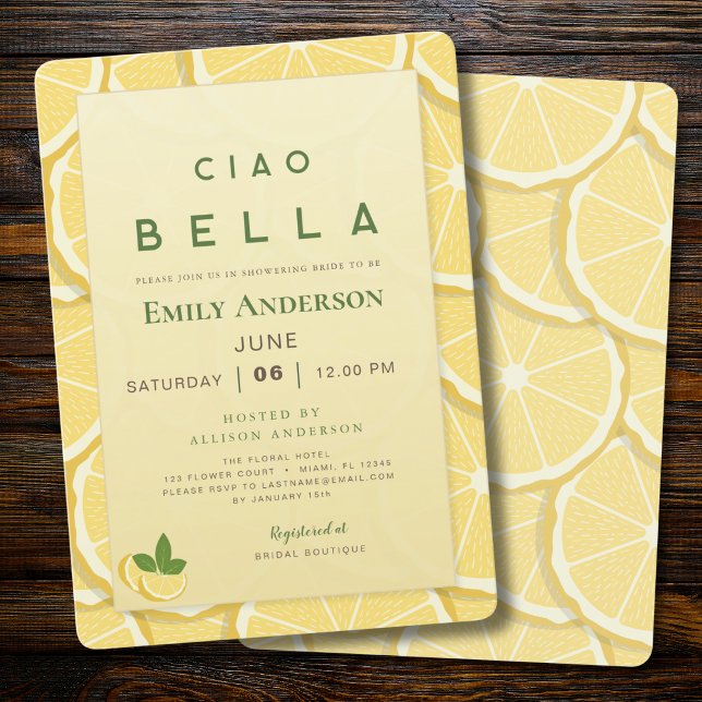 Invitación de Despedida de Soltera con Limón Amalf (Subido por el creador)