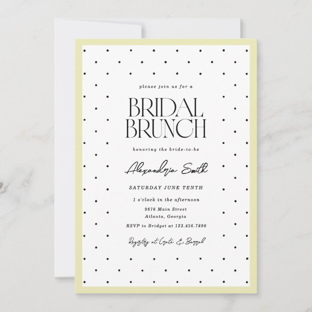 Invitación de Despedida de Soltera con Lunares (Anverso)
