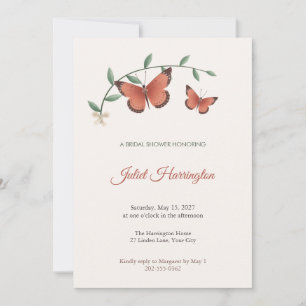 Invitación de Despedida de Soltera con Mariposa de