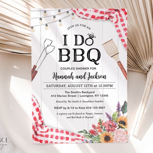 Invitación de Despedida de Soltera con Parrillada  (I Do BBQ Invitation)