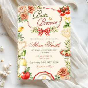 Invitación de Despedida de Soltera con Pasta y Pro