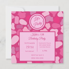 Invitación de despedida de soltera con patrón de p