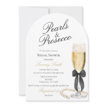 Invitación de Despedida de Soltera con Perlas y Pr
