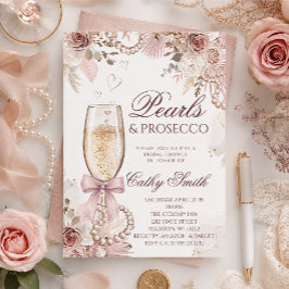 Invitación de Despedida de Soltera con Perlas y Pr