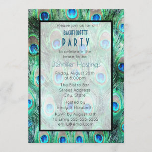 Invitación de Despedida de Soltera con Plumas de P