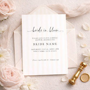 Invitación de Despedida de Soltera con Rayas Bride