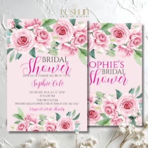 Invitación de Despedida de Soltera con Rosas Acuar