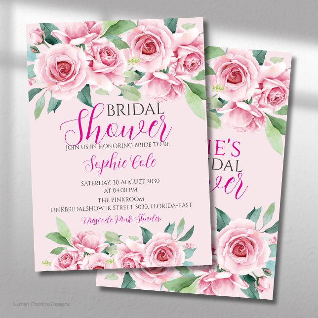 Invitación de Despedida de Soltera con Rosas Acuar (Subido por el creador)