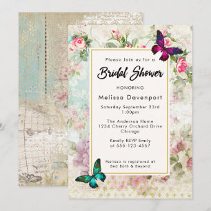 Invitación de Despedida de Soltera con Rosas Antig