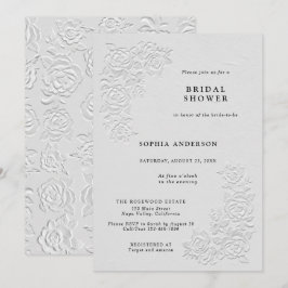 Invitación de Despedida de Soltera con Rosas Blanc