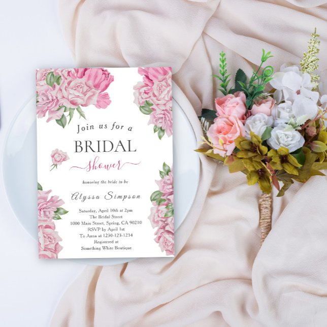 Invitación de despedida de soltera con rosas flora (Subido por el creador)
