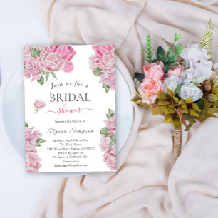 Invitación de despedida de soltera con rosas flora