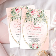 Invitación de Despedida de Soltera con Rosas Rosad