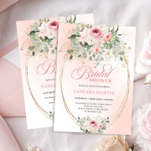 Invitación de Despedida de Soltera con Rosas Rosad