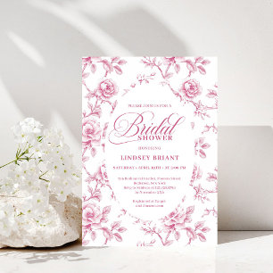 Invitación de Despedida de Soltera con Rosas Toile