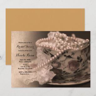 Invitación de Despedida de Soltera con Taza de Té 