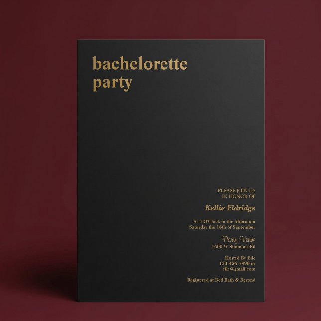 Invitación de despedida de soltera con tipografía  (Subido por el creador)