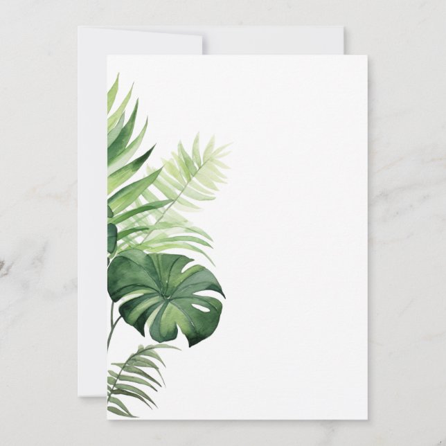 Invitación de Despedida de Soltera con Vegetación  (Reverso)