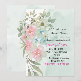 Invitación de Despedida de Soltera con Verde Elega