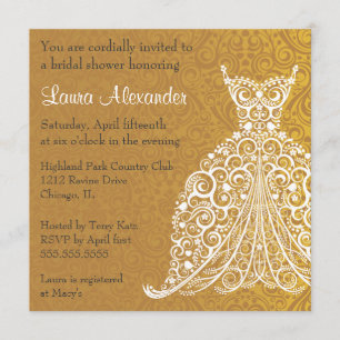 Invitación de Despedida de Soltera con Vestido de