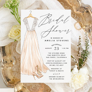 Invitación de Despedida de Soltera con Vestido Ele
