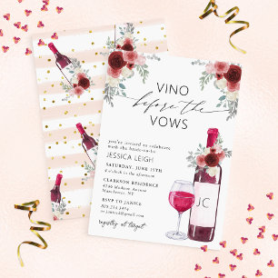 Invitación de Despedida de Soltera con Vino Antes