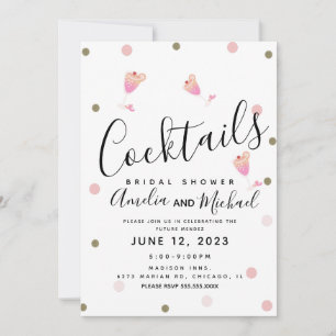 Invitación de Despedida de Soltera Confeti Rosado