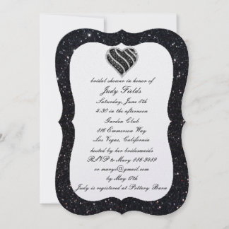 Invitación de Despedida de Soltera Corazón Negro P
