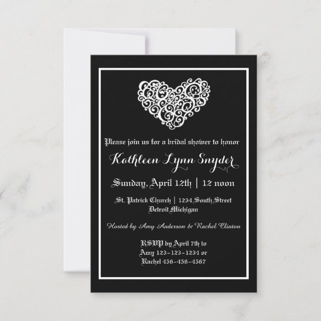 Invitación de Despedida de Soltera - Corazón Remol (Anverso)