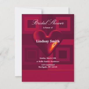 Invitación de Despedida de Soltera Corazón Rojo