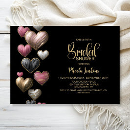 Invitación de Despedida de Soltera Corazones Rosad