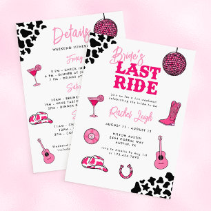 Invitación de despedida de soltera Cowgirl Disco Ú