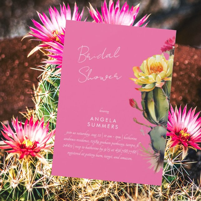 Invitación de Despedida de Soltera de Cactus Color (Subido por el creador)