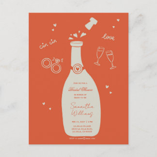 Invitación de Despedida de Soltera de Champán Dibu