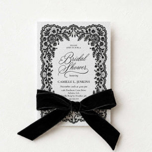Invitación de Despedida de Soltera de Encaje Negro
