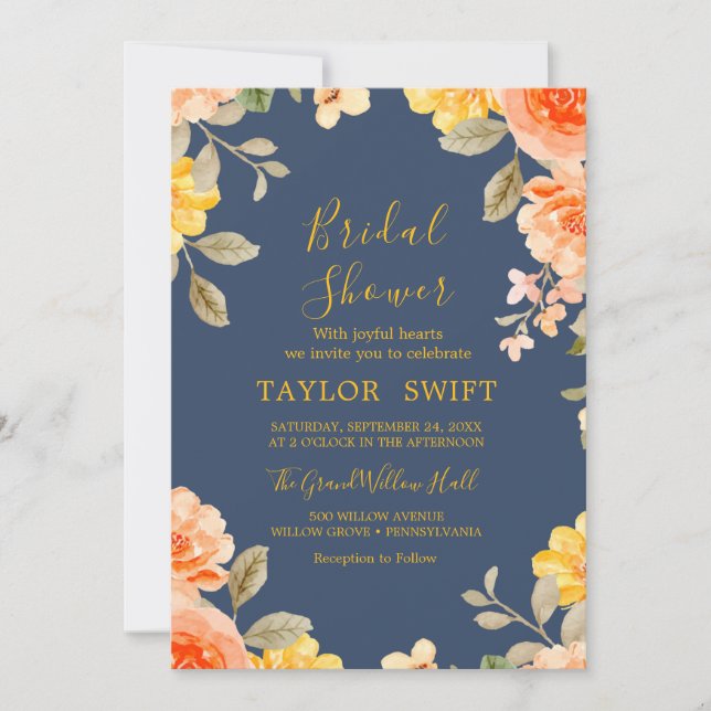Invitación de Despedida de Soltera de Flora Acuáti (Anverso)