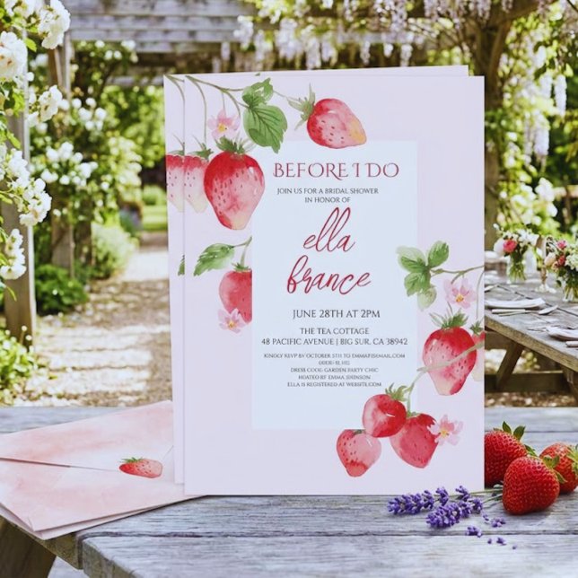 Invitación de Despedida de Soltera de Fresa Dulce  (Subido por el creador)