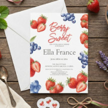 Invitación de Despedida de Soltera de Fresa Dulce 
