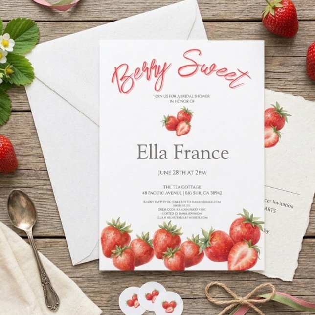 Invitación de Despedida de Soltera de Fresa Dulce  (Subido por el creador)