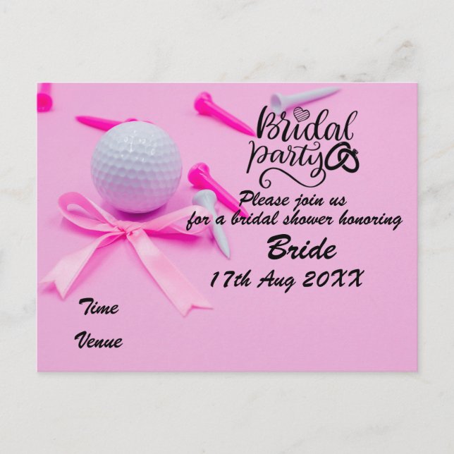 Invitación de Despedida de Soltera de Golf pelota  (Anverso)