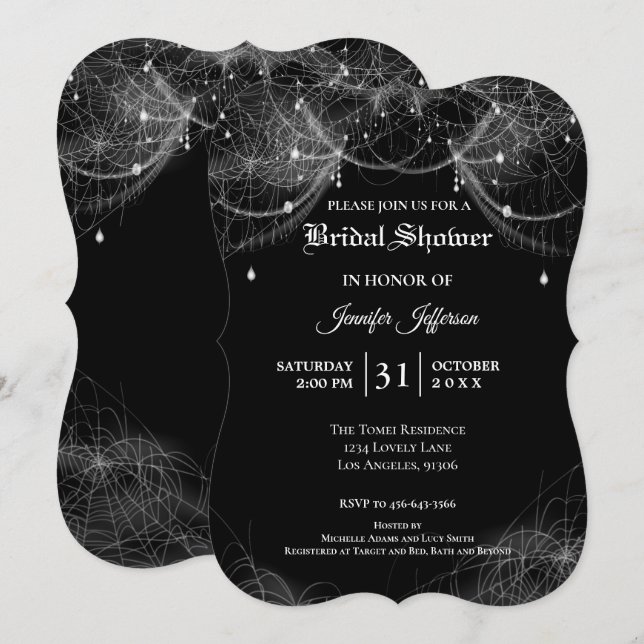 Invitación de Despedida de Soltera de Halloween Gó (Anverso / Reverso)