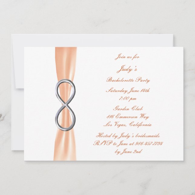 Invitación de despedida de soltera de infinito nar (Anverso)