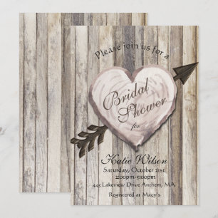 Invitación de Despedida de Soltera de Madera Rústi