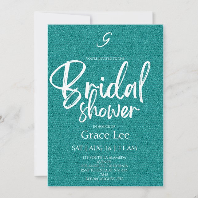 Invitación de Despedida de Soltera de Mezclilla Rú (Anverso)